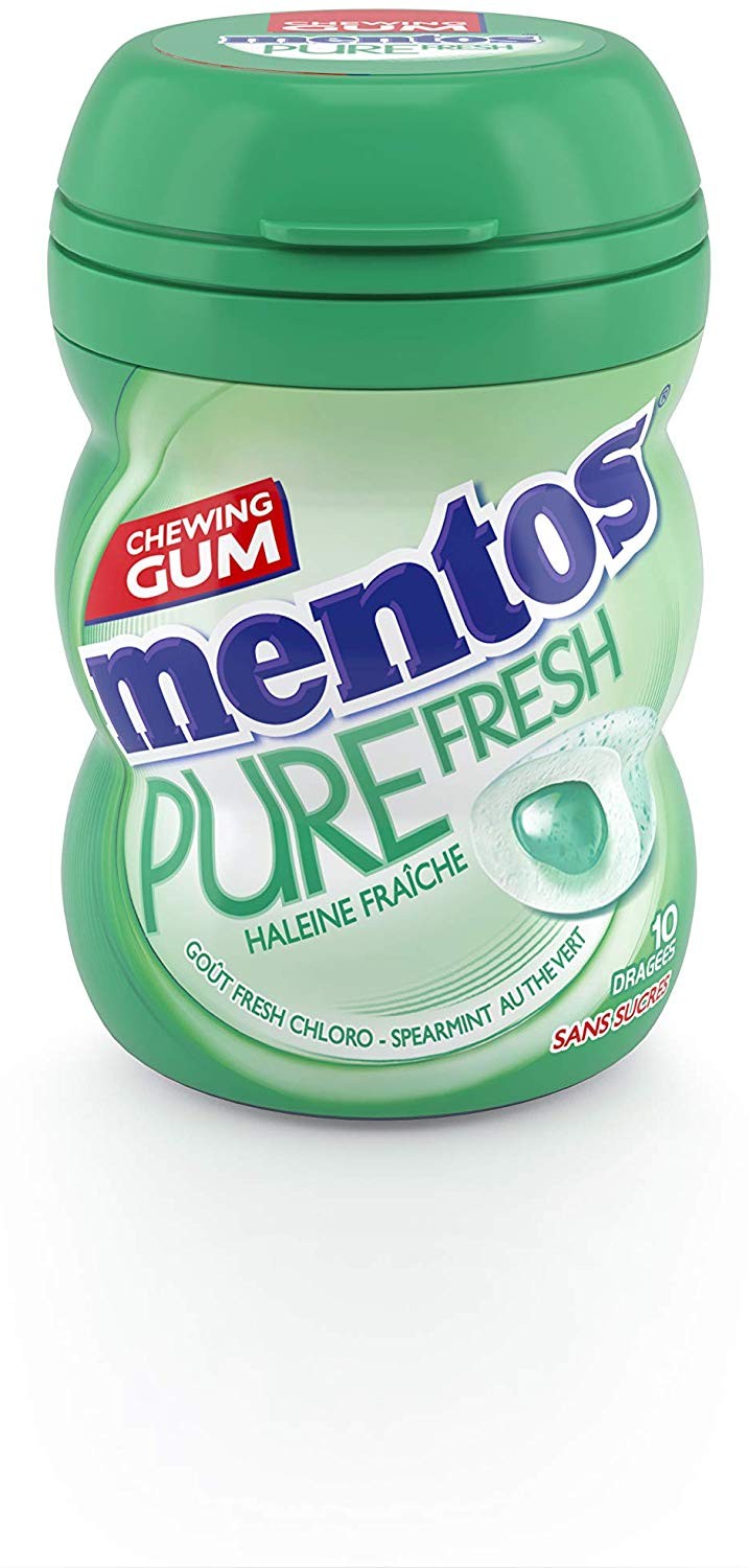 Mentos Bottle Pure Fresh Chloro SANS SUCRES - le lot de 6
