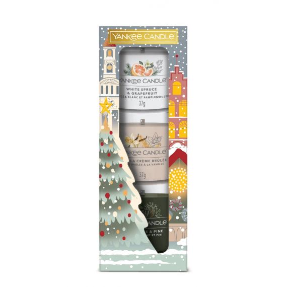 Coffret Cadeau 3 Votives en Verre Noel 2024